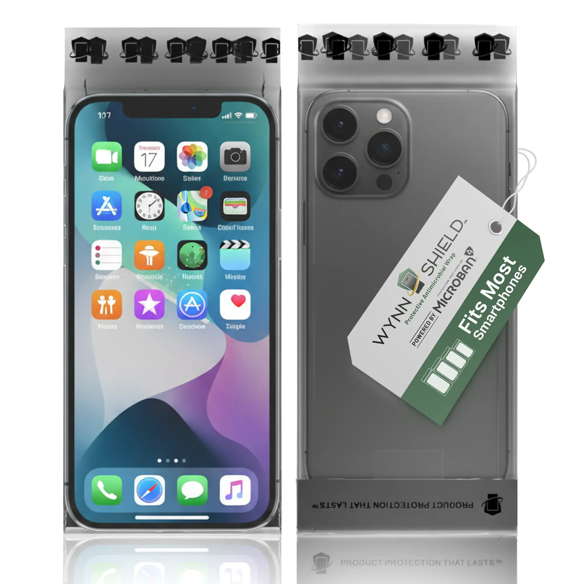 WynnShield Protective Phone Case Wrap Powered by Microban -10 Packs - Ultra-Thin Easy Apply Contact Film for Phones, Scratch-Resistant, Easy Removal, Enhanced Device Hygiene