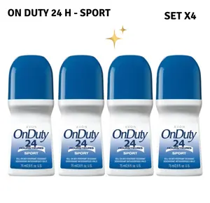 Avon On Duty 24H Sport Deodorant Set 4-Pack Long-Lasting Roll-On Protection