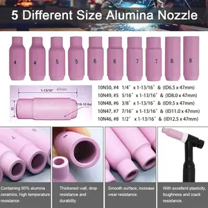 WP18 TIG Welding Torch Ceramic Nozzle 10N Series Ceramic Cup for WP17/18/26