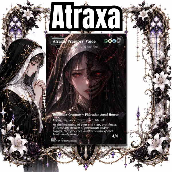 Atraxa x Nun Commander Proxy Deck, Dark Fantasy Anime-Inspired Premium Collectible Set, 100 Proxy Pieces for Casual Dedicated Deck Card Game Play