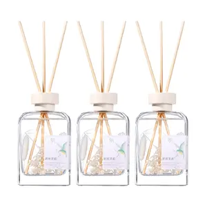 SONG CHAO 3-Pack Natural Reed Diffuser Set - Upgraded New Rain Jasmine Aroma Oil, Long-Lasting Air Freshener for Home & Office, 200ml