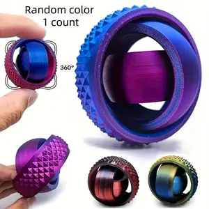 3D Printed Gyroscope Pendant, Vibrant Blue and Design, Durable Plastic, Keychain Accessory, Jewelry Making, Fun Gift