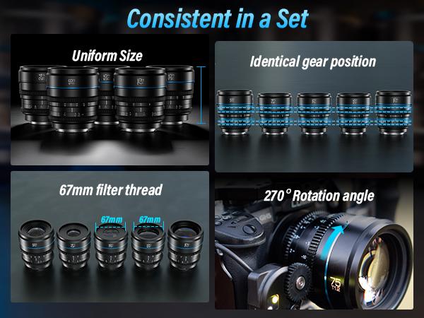 SIRUI Night Walker 16mm/24mm/35mm/55mm/75mm S35 Frame Cine Lens Series, T1.2 Large Aperture Manual Focus Lens for E/L/MFT/RF/X Mount Cameras, Black/Metal Grey