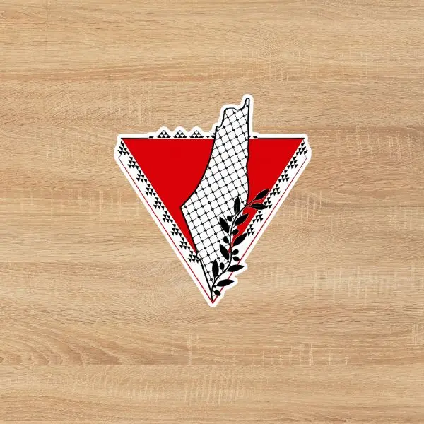 Palestinian Keffiyeh Map Vinyl Sticker, Palestine Flag Waterproof Decal, Aesthetic Freedom Sticker for Laptop Car Window