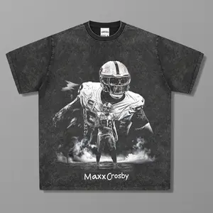 Maxx Crosby Comfort Colors 100_ Cotton T-Shirt – OneSide Football Defensive Star Graphic Tee, Vintage Retro Sportswear Top, Oversized Streetwear Shirt, Unisex Gift for Game Day Fans