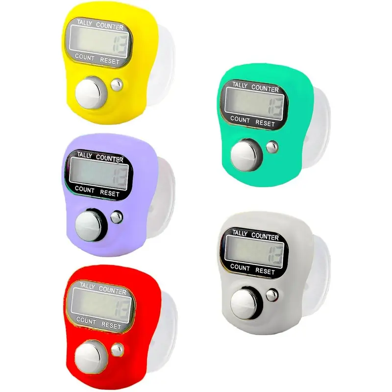 Finger Counter, 5-Digit Number Count Clicker Mini LCD Digital Display Hand Tally Counter, Resettable Counters Clickers for Knitting, Crochet, Coaching, Lap, Golf, & Fidget