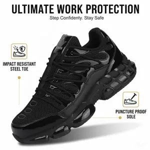 RUMFEN Steel Toe Safety Sneakers for Men & Women Indestructible Lightweight Breathable Work Boots with Composite Toe Closed-Top Footwear
