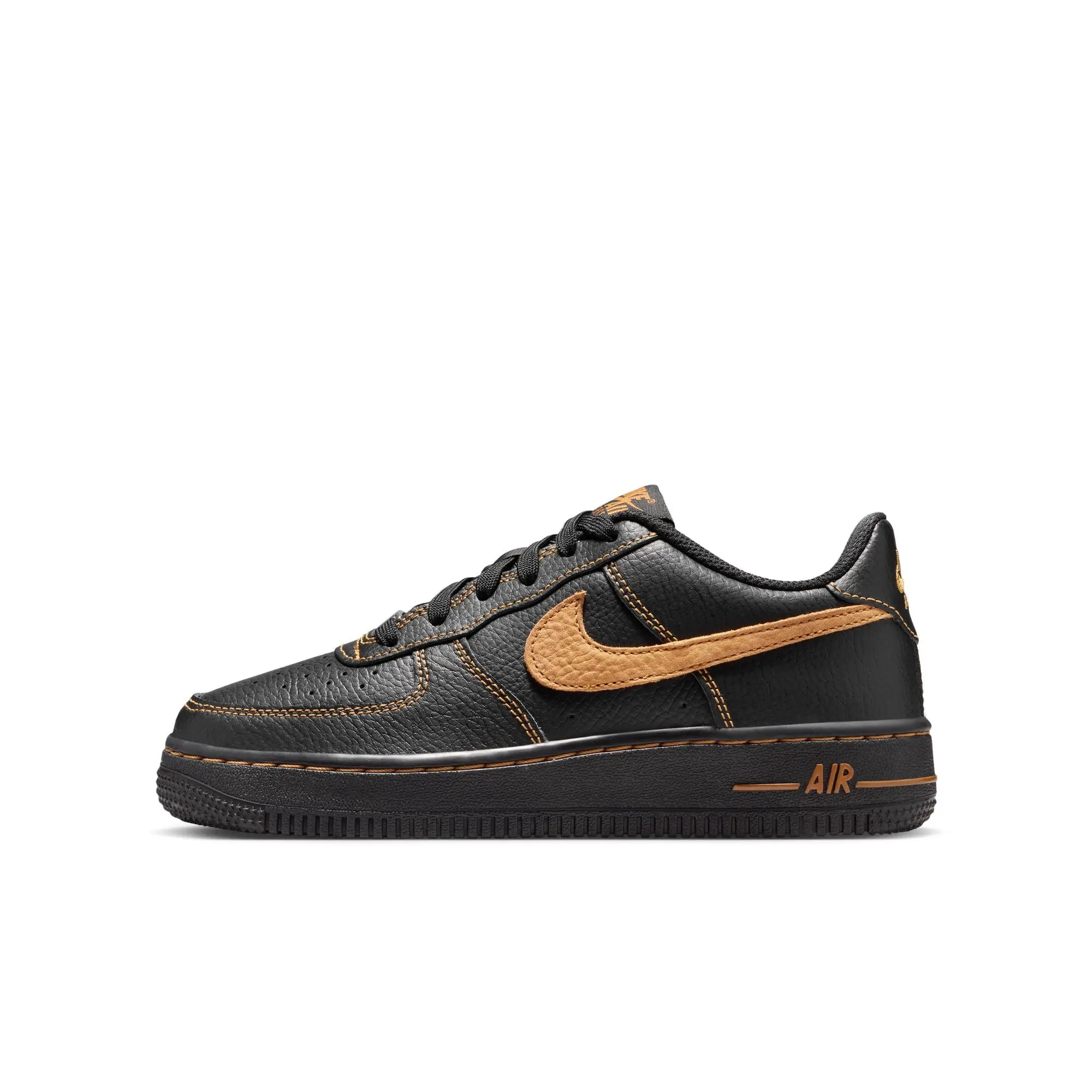 NIKE Air Force 1 LV8 (II0512-001) Hoopshoes in Genuine Leather, Lace Up Athletic Shoes with Lightweight Air Cushioning and Circular Tread Outsole, Rubber Outsole Grips Court, Durable Traction, Premium Leather Upper Feels Refined