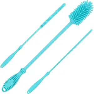 (3size)3pcs  Silicone Bottle Brush and Straw Cleaner Brush Set | Water Bottle Cleaner for Hydro Flasks, Tumblers, Glassware, Vases and Narrow Neck Containers