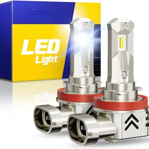 H11/H9 LED Bulbs, OEM Size Direct Fit 7xBrighter Wireless Plug and Play No Flicker Automotive H8 Light Bulb Replacement for Halogen