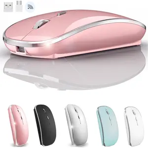 F-MUW08  Wireless Mouse for MacBook Pro MacBook Air MacBook Laptop Mac iMac Desktop Computer Chromebook Win7/8/10/11 PC HP Dell Laptop 2.4 USB/USB C Mouse (Rose Gold)