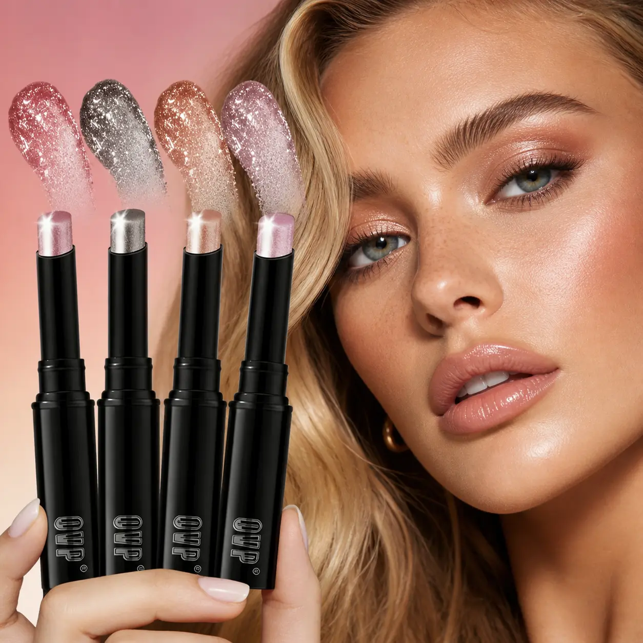 Hydrating Glow Eyeshadow Crayon, Creamy Natural Pearl Finish Glam Pack Glitter, Long-Lasting Makeup Products with Easy Twist Out Application