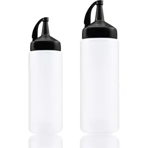 Plastic Squeeze Bottles, Leak-Proof Condiment Bottles For Kitchen Use