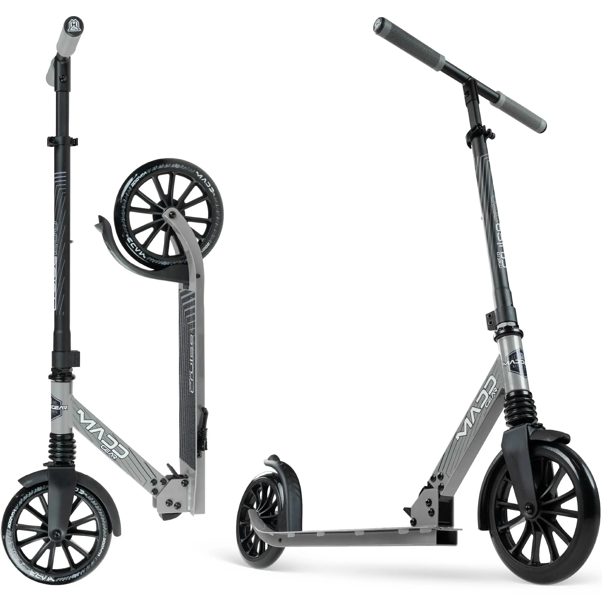 Madd Gear Metro City 250 Folding Scooter - Grey / Black