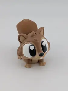 🐿️🔑 1.5" Mini Flexi-Squirrel Keychain | Articulated "Scamper-Pal" Bag Charm ✨🌰