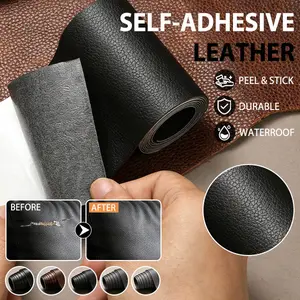 Unberr Self Adhesive Leather Repair Patch Tape Sofa Repair Patch for Furniture Leather Couch Patch, for Sofas, Furniture, Car Seats, Office Chairs 7.62*152.4cm/3*60 In