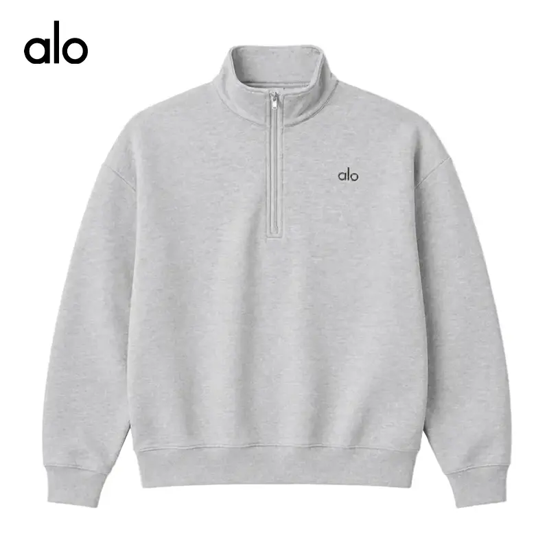 Alo Accolade 1/4 Zip Pullover Official Authorized Unisex Oversized Sweatshirt Cozy French Terry Quarter Zip Athleisure Lounge Sweater