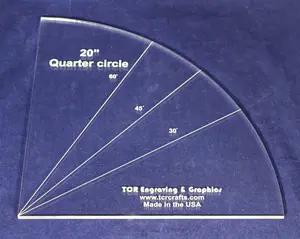 Quarter Circle 20 Inch- 1/4 Inch Thick Clear Acrylic
