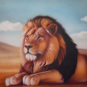 Airbrush Lion Canvas Print by Art1 Airbrush LLC Decor Poster Room Ornaments Decoration Wall Artistic Photo