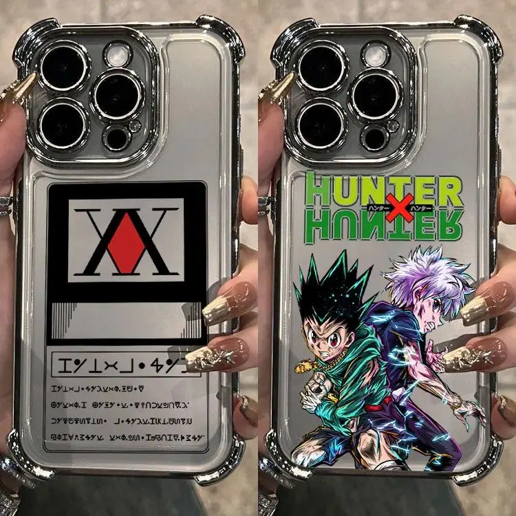 New Hunter x Hunters logo Plating Phone Case For iphone 17 16 15 14 13 12 11 17Air Plus Pro Promax Samsung Galaxy S26 S25 S24 S23 S22 Anti Fall Airbag Back