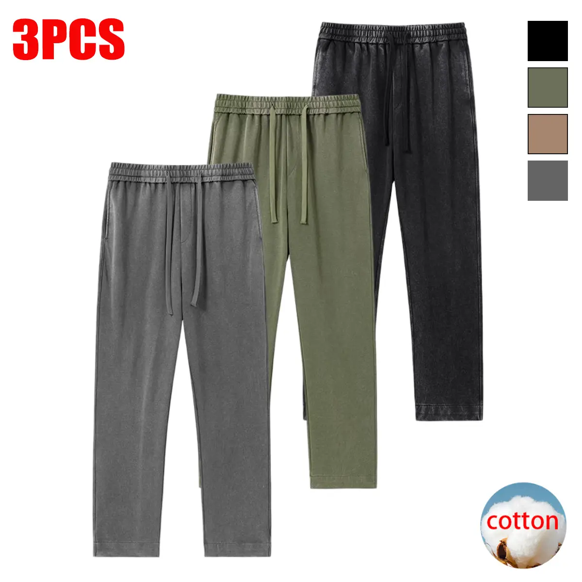 Men’s mid-rise loose straight-leg cotton denim jeans – non-stretch casual style for all seasons, suitable for streetwear and dressier looks; classic washed denim fabric, year-round long pants, decorative pockets, durable construction