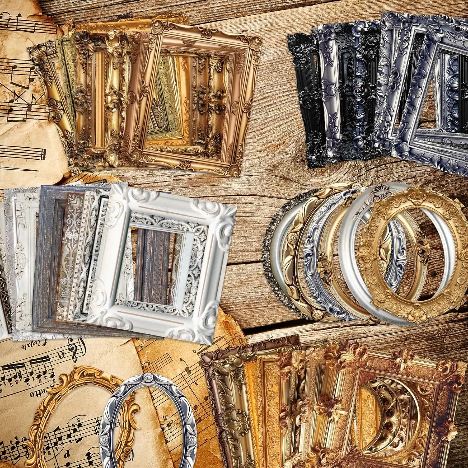 50 Pcs Vintage Frame Decorative Stickers – Aesthetic Scrapbooking Supplies for Journals, Planners, Collage Art, Card Making, Crafts & More #SummerVibes Crafting Kit