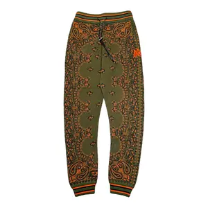 Amiri Bandana B-Ball Crochet Knitted Sweatpants Khaki Orange