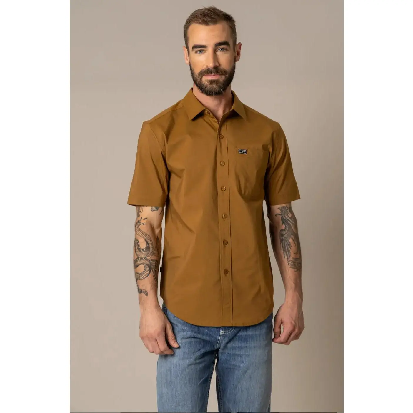 Kimes Ranch Linville Short Sleeve Western Shirt – Waxy Brown