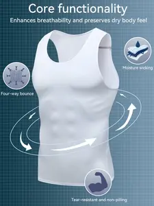 Men's Casual Base Layer Tank Top, Stretchy Milk Silk Fabric, Quick-Drying, Dry Fit Wicking & Breathable, Ideal for Outdoor Training, Running, Basketball, Soccer