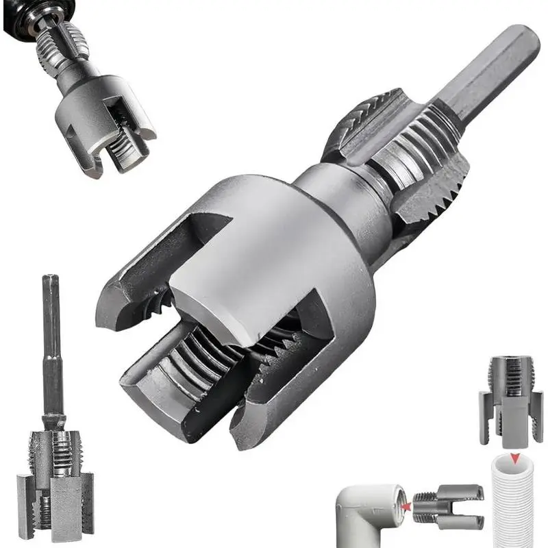 2-Piece Water Pipe Internal & External Integrated Threader Kit – Carbon Steel Cutting Tool, Unbranded