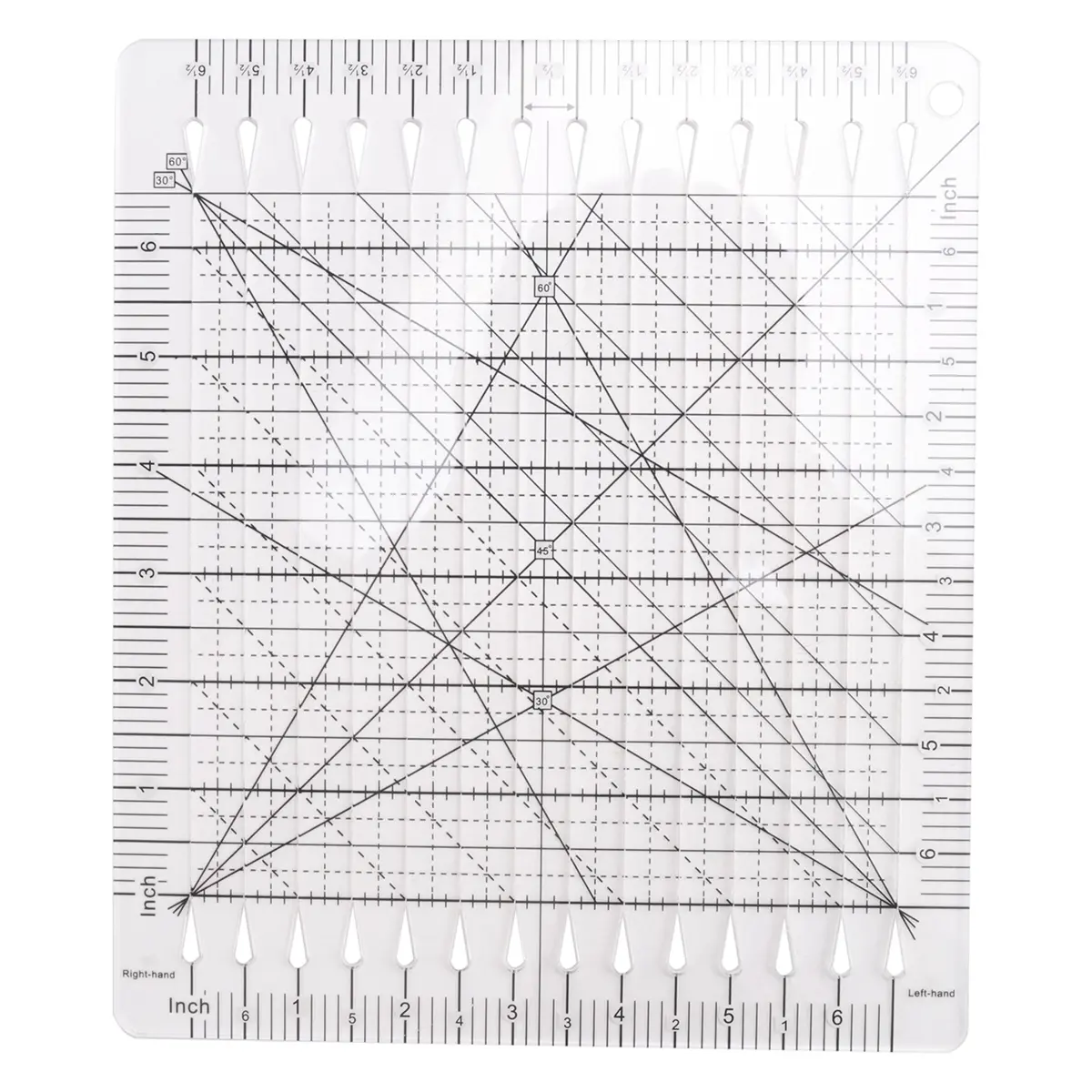 Sewing Ruler Fabric Cutting Ruler Quilting Supplies Tools Sewing Supplies Fabric Cutter Patchwork Template DIY 6 Inch