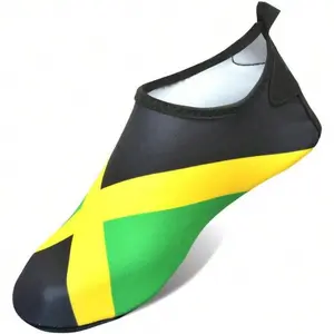 Men's and Women's Quick-Dry Water Shoes Suitable for Outdoor Surfing Yoga Sports with Jamaican Flag Pattern
