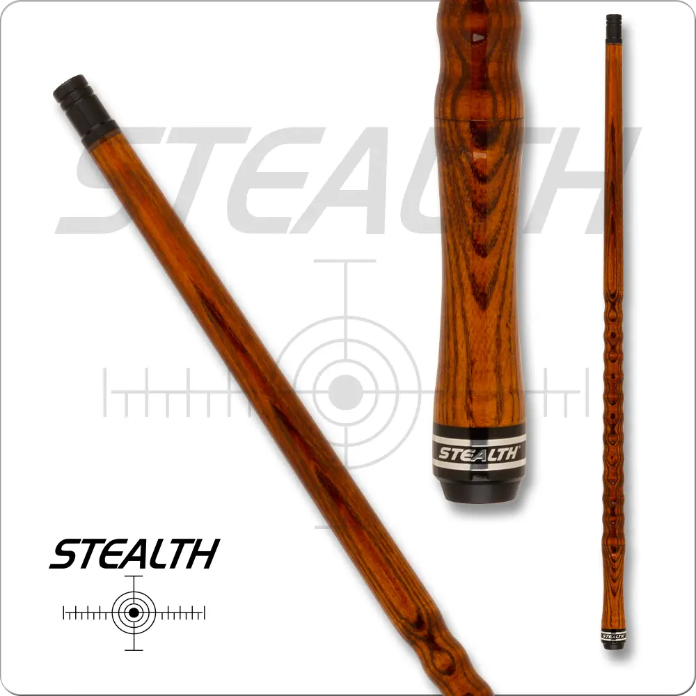 Stealth STH440 3-Pieces Brown Sugar Finish Ashwood Pool Cue for Pool Play, Wood Grain, Classic