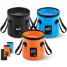 12L Portable Collapsible Water Bucket - Trail-Ready Carry Container with Straps, Compact Outdoor Multifunctional Storage Bladder for Camping, Hiking