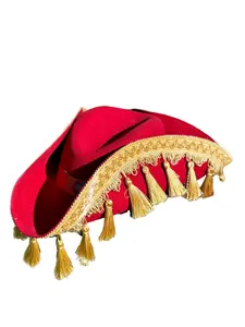 Captain Fenclaw's Wool Tricorn Hat - Handcrafted with Adjustable Fit & Fully Lined for Comfort - Pirate Enthusiast's Must-Have Accessory