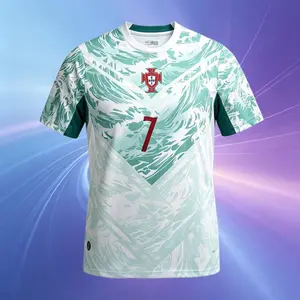 2026 Portugal National Team Short Sleeve Red Home Soccer Jersey 7# Ronaldo Long Sleeve Green Away Jersey