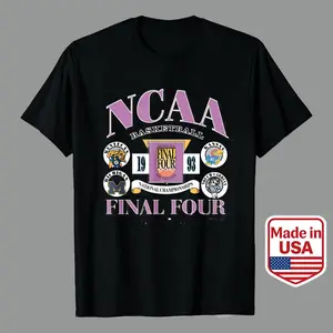 Men’s Casual Graphic Tees | 100% Premium Cotton Ncaa Basketball Final Four 1993 National Championship Logo Design Spring Summer Sports Fan Gift Unisex T-Shirt Apparel Seamless Classic Prints