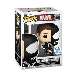 Funko Pop! Marvel - Peter Parker/Symbiote Suit (Glow) (Chase) #1478 Exclusive (Sticker may vary) Collectible Pop Vinyl Figure