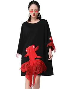 Kingyo Embroidered Goldfish Dress by Marigold Shadows
