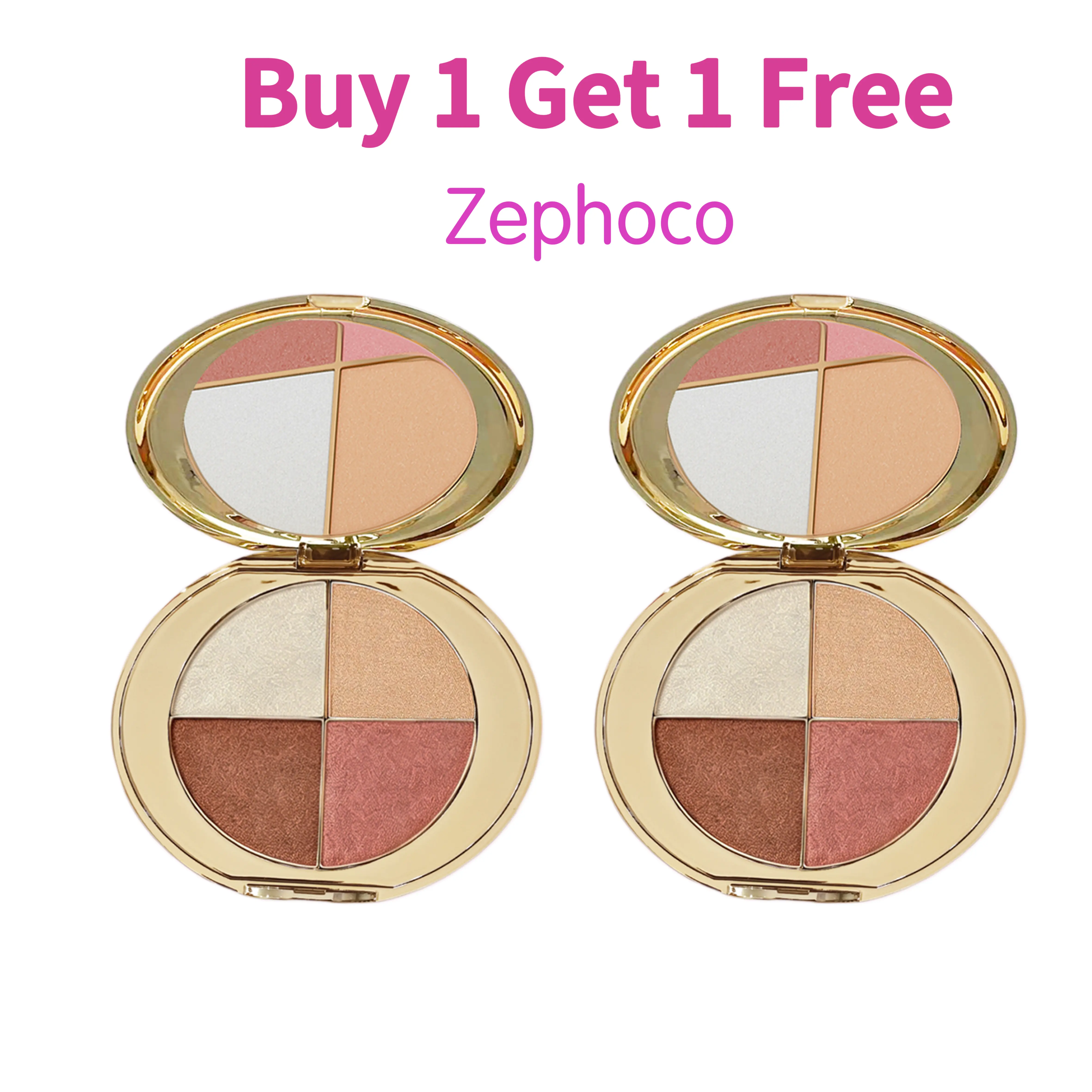 Buy 1 Get 1 Free | Eye & Cheek Palette – Eyeshadow and Highlighter for a Flawless Look powder Travel Ready Multi-Use Makeup blush color pink
