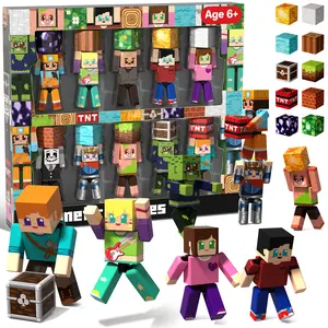 Magnetic Blocks- 10PCS with Action Figures 2026 STEM Magnetic Building Blocks for Kids 6+ Christmas, Creative Educational Play Set for Boys & Girls