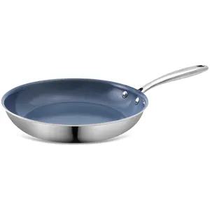 Cookersway 8-Inch Stainless Steel Nonstick Frying Pan (Ceramic Coating, PFAS/PFOA-Free) – Dishwasher & Oven Safe