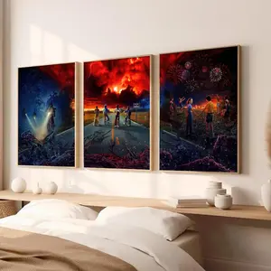 Hot Tv S-Stranger T-Things Painting Calligraphy Canvas Wall Art｜Gallery-Grade Waterproof Poster｜Fade-Resistant & Scratch-Proof｜Perfect Gift & Home Decor｜Living Room, Bedroom, Home Decoration｜Multiple Size