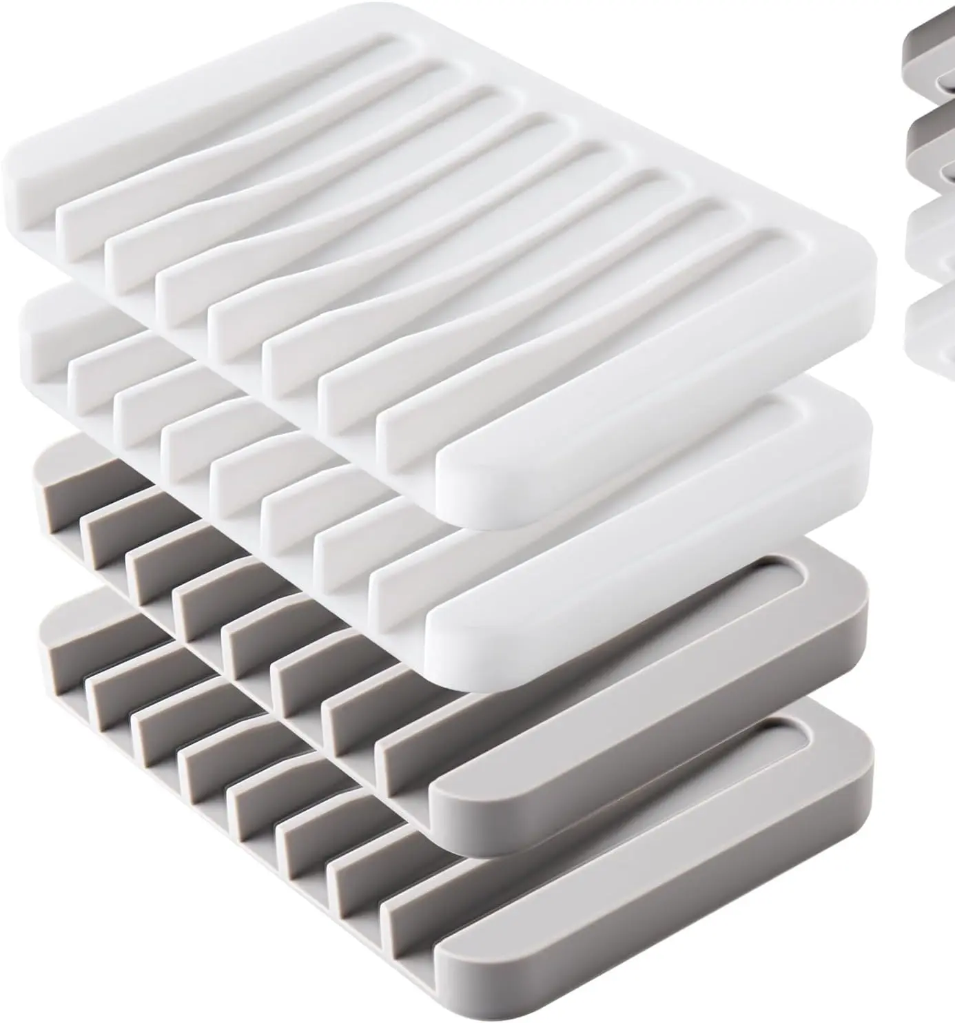 4PCS Self-Draining Silicone Bar Soap Dish and Holders for Shower | Easy Clean, Can Extend Soap Life, Premium Sponge Holder for Sink, Kitchen, Bathroom, or Counter, Soap Tray for Shower