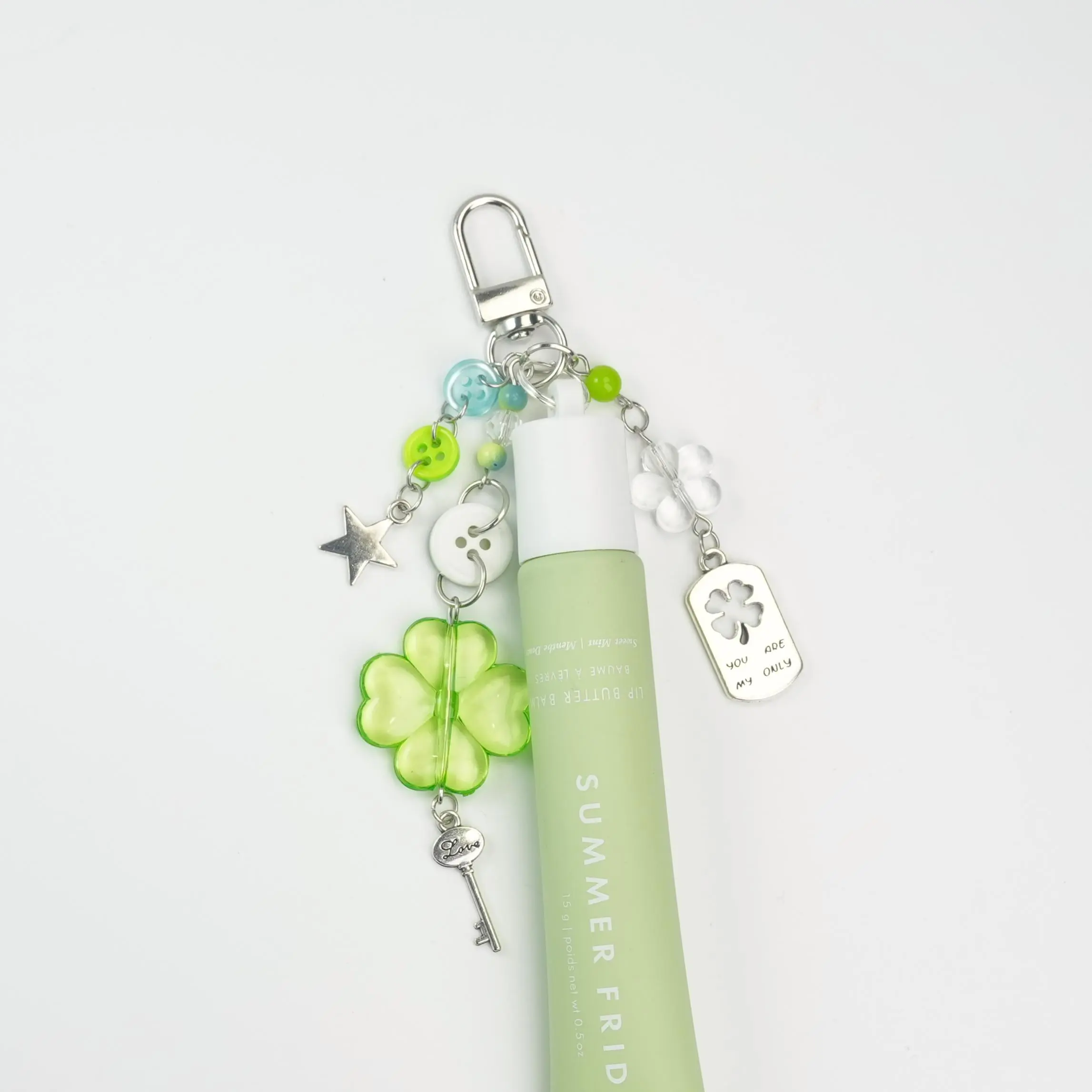 Keychain Holder for Lip Gloss Summer Fridays 0.5 oz Lip Balm Holder Keychain - Portable Lipgloss Case with Keyring