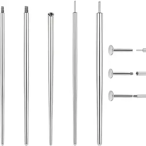 14G 16G 18G 20G Piercing Taper Flat Back Earring Applicator Tool Piercing Changing Tool Threadless Piercing Insertion Pin Taper for Body Piercing Stretching Kit for Ear/Nose/Navel/Lip/Eyebrow