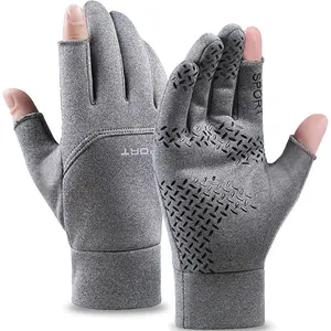 Winter Fishing Gloves Cycling Warm — Anti-Slip Two-Finger Touchscreen Outdoor Angling Gloves