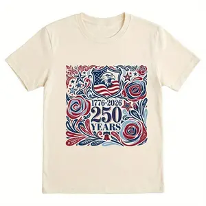 250th America Anniversary Shirt, Retro 4th of July Floral USA Shirt, Fashion Cotton, Full Colors, Full Sizes, For Men, For Women