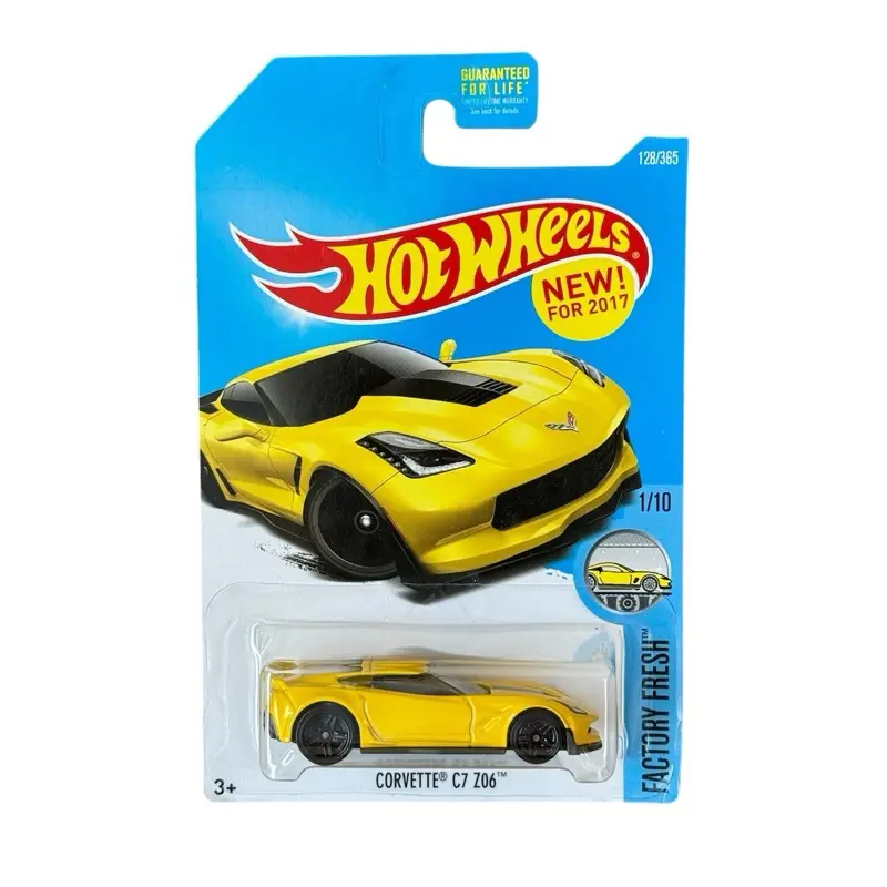 Hot Wheels Corvette C7 Z06 Yellow 1:64 Scale Mini Diecast Car, Collector’s Item for Model Cars & Diecast Toys Enthusiasts