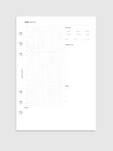 Daily Itinerary Inserts - White Envelope with Grid Lines and Date Section, Ideal for Organizing Daily Activities